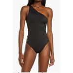 Norma Kamali  X Mio One-Shoulder One-Piece Swimsuit Small Cross Black Side NWT Photo 10
