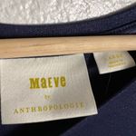 Maeve Anthropologie Ismene Navy Blue Metallic Cap Sleeve Drop Waist Midi Dress L Photo 6