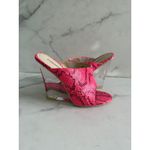 LEMONADE Cotton Candy Snake Pront Lucite Wedges Sandals Size 6.5 Pink Photo 6