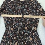 frame denim FRAME Womens Floral Print Long Sleeve Maxi Dress, Bohemian Black Multicolor Photo 7