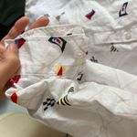 Charter Club  Button Down Linen nautical/flag Print Shirt M Photo 2