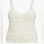 JustFab  Knit Tank Top Creamy White Color With Bow Design NWT Size 1X Photo 2