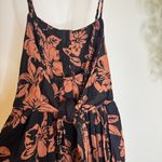 Free People The Perfect Sundress Dark Combo Floral Midi Dress Linen Blend Small Photo 9