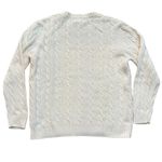 Cabin creek  Women's White Crew knit 100% cotton Sweater Size L Photo 2