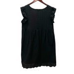 Womens Black Eyelet Sleeveless Ruffle Dress Size Medium V Photo 6