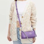 Coach NWT CL407 Charlotte Shoulder Bag Pebble Leather Silver/Iris Color $378 Photo 2