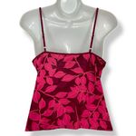 Biatta Tank Top Camisole Leaf Print Jewel Neckline Size Small 5 Pink Cami‎ Women Photo 1