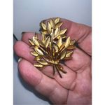 Vintage MCM Brushed‎ Gold Tone Leaf Bouquet Brooch Gold Photo 2