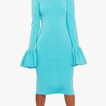 CHAOUICHE Women's Kim Dress dramatic bell sleeve pink size small Photo 2