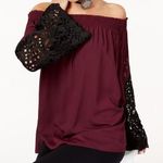 NWT Kobi Halperin Amie Burgundy Blouse with Lace Size M Size M Photo 0