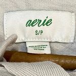 Aerie by AEO Women’s Gray Leaf Print Hoodie Sz S Split Hem Sweatshirt Cotton Photo 7