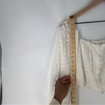 Heatherly Cottage Eyelet‎ Crop Top Balloon Sleeve Peasant Embroidered Size XSP White Photo 11