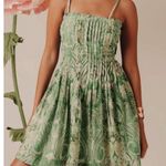 Love The Label Karina Mini Dress NWT Paisley Pleated Anthropologie Sundress Green Photo 1
