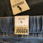 Ymi Jogger size Larger distressed high rise stretch medium dark wash denim Photo 2