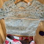 Bee Darlin  Floral Skirt Blue Lace Top Two Piece Prom Bridesmaids Dress size 7/8 Photo 14