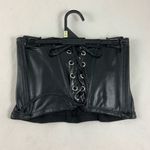 Hot Topic S/M Black Vinyl pleather cincher corset Photo 2
