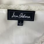 Sam Edelman Ivory Lace Trim Pleat Front Short Sleeve Blouse Top L Photo 4