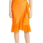 NWT Fuzzi Ruffle Mesh Dress Orange Size XS Photo 0