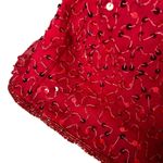 Scala  Vintage 80s Red Beaded Sequin Sheath Evening Dress Formal Glamourcore M Photo 8