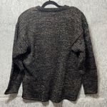 Vintage 80s Chunky Cardigan Womens‎ Large One Button Black Gold Shimmer Vibes Photo 4