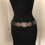 Olga Santini Black Genuine Leather belt with silver accents boho hippie indie bohemian festival Size XL Photo 0