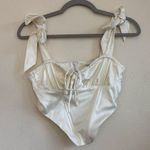 SheIn Satin Ivory Corset Top with Tie straps size S Photo 1
