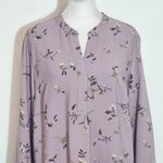 Hilary Radley  Light Purple Floral Blouse Size Medium Mauve Floral Top Photo 2