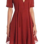 ALC Frank A.L.C. Sosta Silk Handkerchief Hem Rustic Orange Sz 2 Dress Photo 0