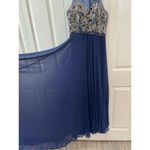 Faviana Glamour navy beaded gown Labeled Size 12 but altered Photo 8