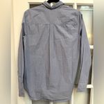 J.Crew Periwinkle Blue Button-Up Shirt with Gold Sequin Stripe Accents Size 6 S Photo 3