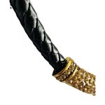 VTG 80s Egyptian Revival Snake Cleopatra Choker Necklace Gold/Leather Rhinestone Gold Photo 5