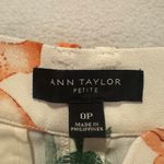 Ann Taylor  Petite Floral Wide Leg  Pants - Orange and Green Photo 3