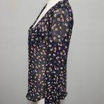 Candie's  black ditsy floral sheer blouse size small Photo 3
