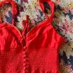 LIONESS Red  Top with Lace and Button Detail xs Photo 5