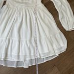 FOROLAV White Square Neck Dress Long Sleeve Tie Open Back Lined ~ EUC Size L Size L Photo 11