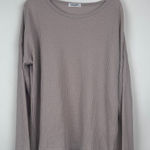 Ekouaer  Beige Ribbed Knit Set Short Sleeve Top Shorts Sleepwear Lounge Size M Photo 0