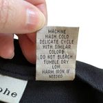 Apostrophe Vintage Womens Blouse Shirt Top Sleeveless Tie Collar Black Large Photo 7