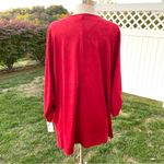 Ny Collection  Women's Red Open Front Suede Draped Cardigan Photo 9