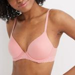 Aerie NWT Sunnie Full Coverage Lightly Lined Blossom Lace Bra Marled Pale Pink Photo 7