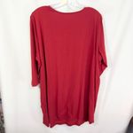Roamans 18W 20W Top Large Red Cotton Lattice Cutout Neckline Knit Solid 423 Size undefined Photo 1