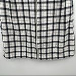 HYFVE Dress Plaid Flannel Shift Pockets V-Neck Black & White Zipper Size Large Photo 10