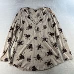 Torrid  Plus 1X Super Soft Henley Long Sleeve Tee Waffle Knit V-Neck Floral Top Photo 2