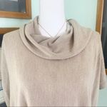Kerisma  Neutral Heathered Wool Blend Lightweight Turtleneck Sweater Poncho S/M Photo 2