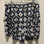 Anthropologie  Navy Floral High Waist Shorts Photo 0