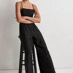 Madewell NWT Ruched Crop Straight-Leg Jumpsuit in Black Size 6 Photo 8