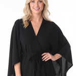 Symphony  size small black cable knit sweater cape Photo 0