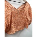 VERO MODA  Orange Floral Crop Puff Sleeve Top Size Extra Large Photo 6