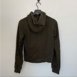 Lululemon Womens Size 4 dark Olive green Press Pause zip up Cotton Hoodie Jacket Photo 2