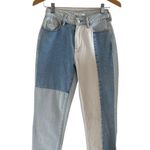 PacSun Eco Hopper Patch Mom Jean Two Tone Blue Wash Photo 3