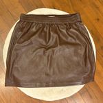 Babaton Aritzia  Brown Leather Mini Skirt Photo 0